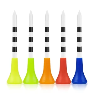 83mm TPR Golf Tees Unbreakable Plastic Martini Style Flat Bulk Set Golf Ball Holder
