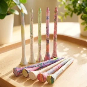 83mm Wood Golf Tees Printed Wooden Tee Peg Multiple Colors Golf Accessories