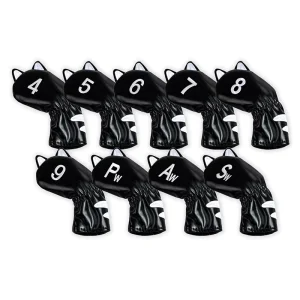 9pcs Set PU Leather Golf Iron Headcovers Complete Club Protection Custom Logo Available for Full Iron Set