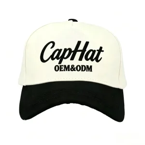 A Frame Unstructured 5 Panel 6 Panel Two Tone Letter Custom 3D Embroidered Logo Cotton Baseball Hats Caps