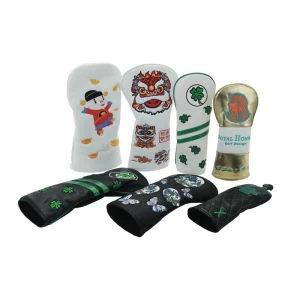 AILUOHA Leather Golf Club Head Cover Headcover Driver Custom Golf Driver Headcovers With Embroider Logo for Sport Towel