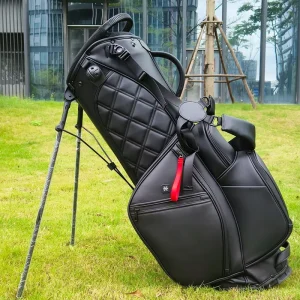 ASL GOLF High Quality Pu Leather Waterproof Black White Gray Golf Stand Club Bag Custom Luxury Golf Bag for Men
