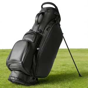 ASL Golf Staff Stand Bags Durable Foldable Custom Logo Genuine Leather High Quality Waterproof Zip Magnetic Closure Lightweight