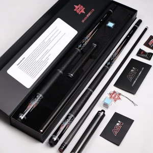 ASN QG TH 03 Carbon Fiber Pool Cue Gift Set Complete Billiard Kit with Practical Accessories & Warranty Card