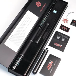 ASN QG TH 04 Carbon Fiber Pool Cue Gift Set Complete Billiard Kit with Practical Accessories & Warranty Card