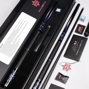 ASN QG TH 06 Carbon Fiber Pool Cue Gift Set Complete Billiard Kit with Practical Accessories & Warranty Card