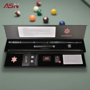 ASN SQG TH 04 Carbon Fiber Pool Cue Gift Set Complete Billiard Kit with Practical Accessories & Warranty Card