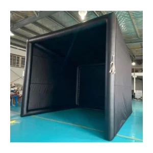 ATC15 Outdoor Waterproof Air Tight PVC Inflatable Golf Simulator Customized Movable Black Cage