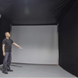 Acoustic Electric Golf Simulator Screen Remote Control Golf Impact Projection Screen Custom Retractable Golf Enclosure Screen