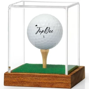 Acrylic Baseball and Golf Ball Display Case with Wood Base Anti Slip Training Aids Collector Box