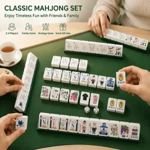 Acrylic Mahjong Tiles Custom Size Color American Golf Master Mahjong Set 160 Piece Adult Entertainment Game Set