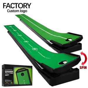 Adjustable TL039 Indoor Outdoor Golf Putting Mat with Ball Return Track Training Aids for Golfers