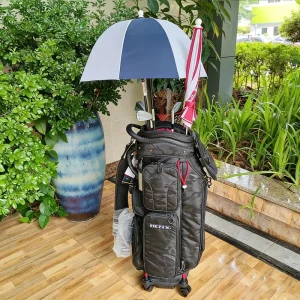 Adjustable Telescopic Manual Open Close Metal Handle Heavy Duty Modern Straight Windproof Golf Bag Umbrella
