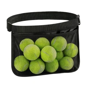 Adjustable Tennis and Pickleball Ball Waist Pouch with Mesh Hip Bag, Holds 8-10 Balls