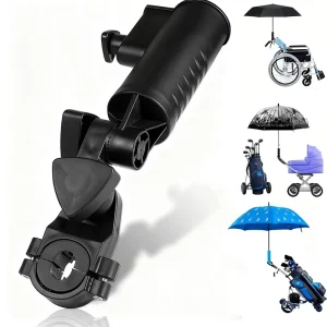 Adjustable Universal Umbrella Holder Stand for Golf Cart Trolley & Wheelchair Heavy Duty Outdoor Golf Accessories with Clamp