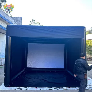 Air Sealed Waterproof Portable Outdoor Inflatable Golf Simulator Tent Inflatable Enclosure Electric Air Pump Double Ring