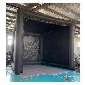 Airtight Custom Outdoor Inflatable Golf Practice Simulator Tent Screen Movie Screen Oxford Material