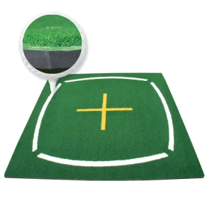 Alignment Line Embroidered Golf Practice Mat Golf Training Aids with Elegant Embroidery