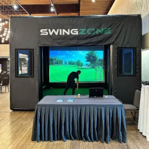 All Weather Mobile Golf Booth Golf Training Cage Inflatable Golf Simulator Projector Shooting Tent Indoor Outdoor Usable