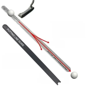 Aluminum Alloy Golf Putting Guide Ruler Alignment Training Aid for Putting Green Indoor Outdoor