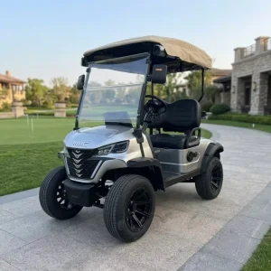 Aluminum Frame 2 Seater Electric Golf Cart with LED Headlight Windshield Waterproof Sun Canopy for Golf Course