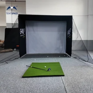 Aluminum Frame Golf Simulator Enclosure with Hitting Screen Custom Size Easy Setup for Home and Golf Club Indoor Use
