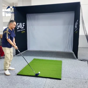 Aluminum Frame Golf Simulator Enclosure with Hitting Screen Custom Size for Home Use
