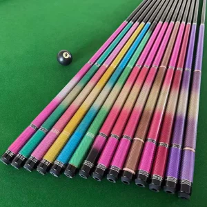 American 3K Colorful Black Carbon Fiber Shaft Pool Cue Stainless Steel Joint Lightweight Big Head for Billiard Snooker 8/9-Ball