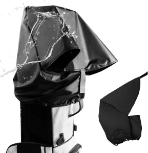 Amrta Custom Logo Nylon Golf Bag Rain Hood Cover Black Rain Cape Umbrella Cart Bags 50x55cm Fits Almost All Golf Bags