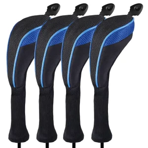 Andux CTMT 01 Neoprene Pack of 4 Long Neck Golf Club Head Covers with Interchangeable Number Tags Blue