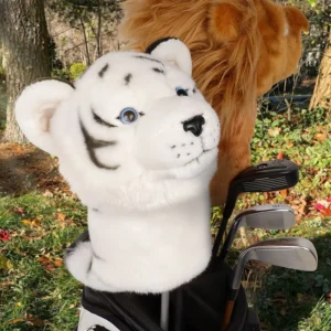 Animal Golf Headcover Golf Club Cover Driver Wood White Tiger Plush Golf Head Covers