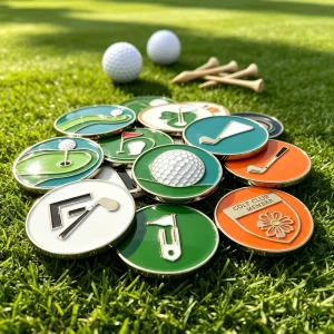 Anti Rust Golf Ball Logo Marker Accessory Set Customized Golf Ball Marker Gadget