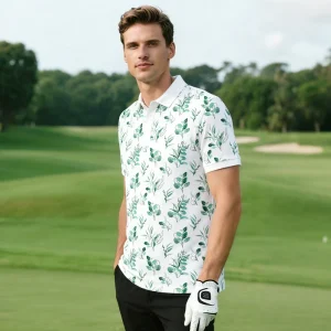 Anti-UV Moisture Wicking Performance Golf Clothes Unisex Summer Golf Polo Shirts with Four-Way Stretch Fabric