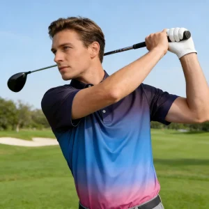 Anti Wrinkle Men Golf Polo Short Sleeve Breathable Quick Dry UV Protection Lightweight Durable Casual Outdoor Golf Apparel