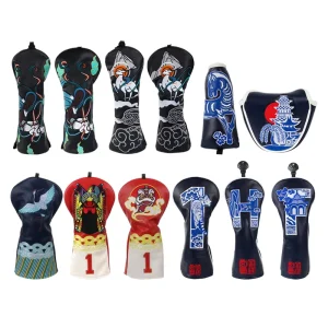 Architecture Beijing Opera Golf Accessories Wood Putter Golf Headcover Chinese Style Golf Club Head Cover