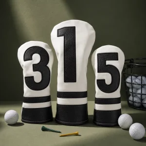 Artisanal Needlepoint Golf Headcover Magnetic Closure Soft Waterproof Protective Putter Wood Iron Club Cover Set Universal Fit