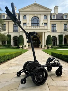 Auto Balancing Golf Trolley Foldable Remote Control Follow Me Golf Caddy Electric Push Buggy with Intelligent