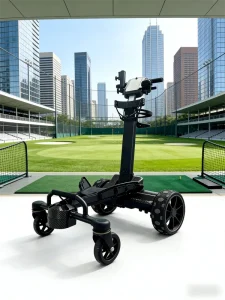 BETETEK Durable Foldable Electric Aluminium Golf Trolley with Lithium Battery 80kg Load Capacity for Golf Training Areas