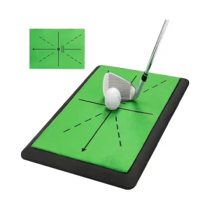 BGS Portable Mini Golf Swing Trainer Impact Analysis Training Turf Mat Green EVA for Batting Detection and Golf Practice