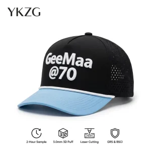 BSCI Premium Performance Baseball Cap Custom 3D Puff Embroidery Laser Cut Ventilation Holes Techwear Sport Baseball Hat