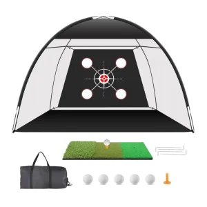 Backyard Driving Net with Chipping Function Professional Hitting Aid Heavy-Duty Golf Practice Net for Golf Training