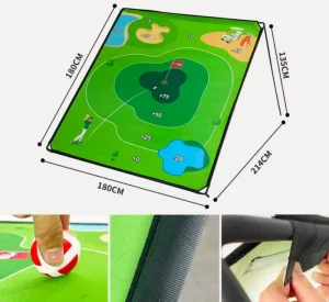 Backyard Golf Chipping Game Mat Gifts for Men Women Kids Golf Chipping Target Mat Battle Golf Chipping Game Mat 70×70 Inch
