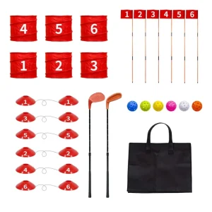 Backyard Golf Swing Trainer Oversize Heads Lightweight Shaft for Adults Outdoor Use Oxford Cloth and Plastic 6 Piece Pickleball