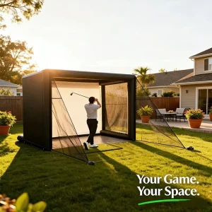 Backyard Inflatable Golf Simulator Practice Range Tent for Home or Outdoor Use
