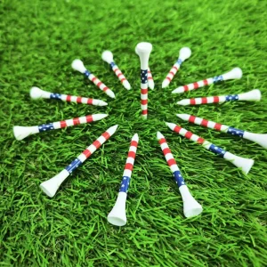 Bamboo American Flag Golf Tees 70mm 83mm Bamboo Golf Tees Golf Ball Holder Training Practice Tees