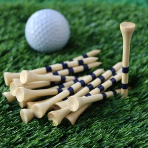 Bamboo Golf Tee Holders Custom Logo Striped Style 83mm Adjustable Height Lightweight Eco Friendly Factory Direct Price Custom