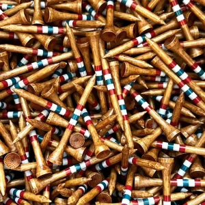 Bamboo Golf Tees with Colored Stripes Customized Colors Fast Delivery Various Sizes