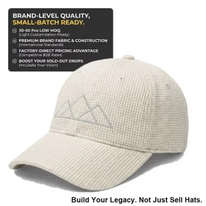 Baseball Caps 6 Panel Dad Hats Nordic WaffleCotton Leaf Oxford ToneEmb Unstructured Curve Brim Vintage Sporty
