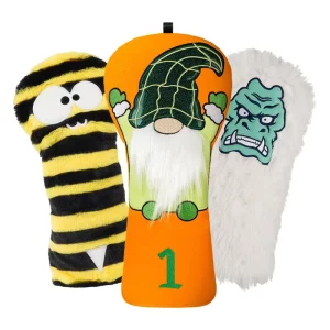 Bee Golf Club Head Covers Cute Funny Golf Accessories Embroidery Golf Driver Headcover