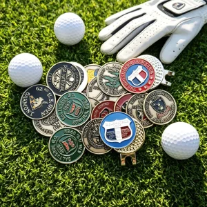 Beer Personalised Colored High Quality Golf Gift for men Leather Golf Ball Marker Golf Accessory Groove Cleaner hat Clip Plain